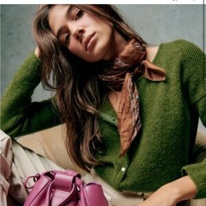 Sezane Green Cardigan